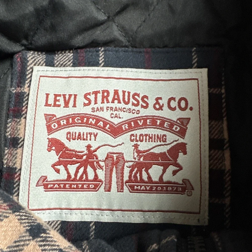 Levis Plaid Men Jacket Lined Buttons And‎ Zipper Sz XL